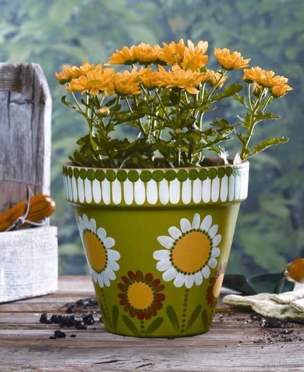 how to paint flower pots