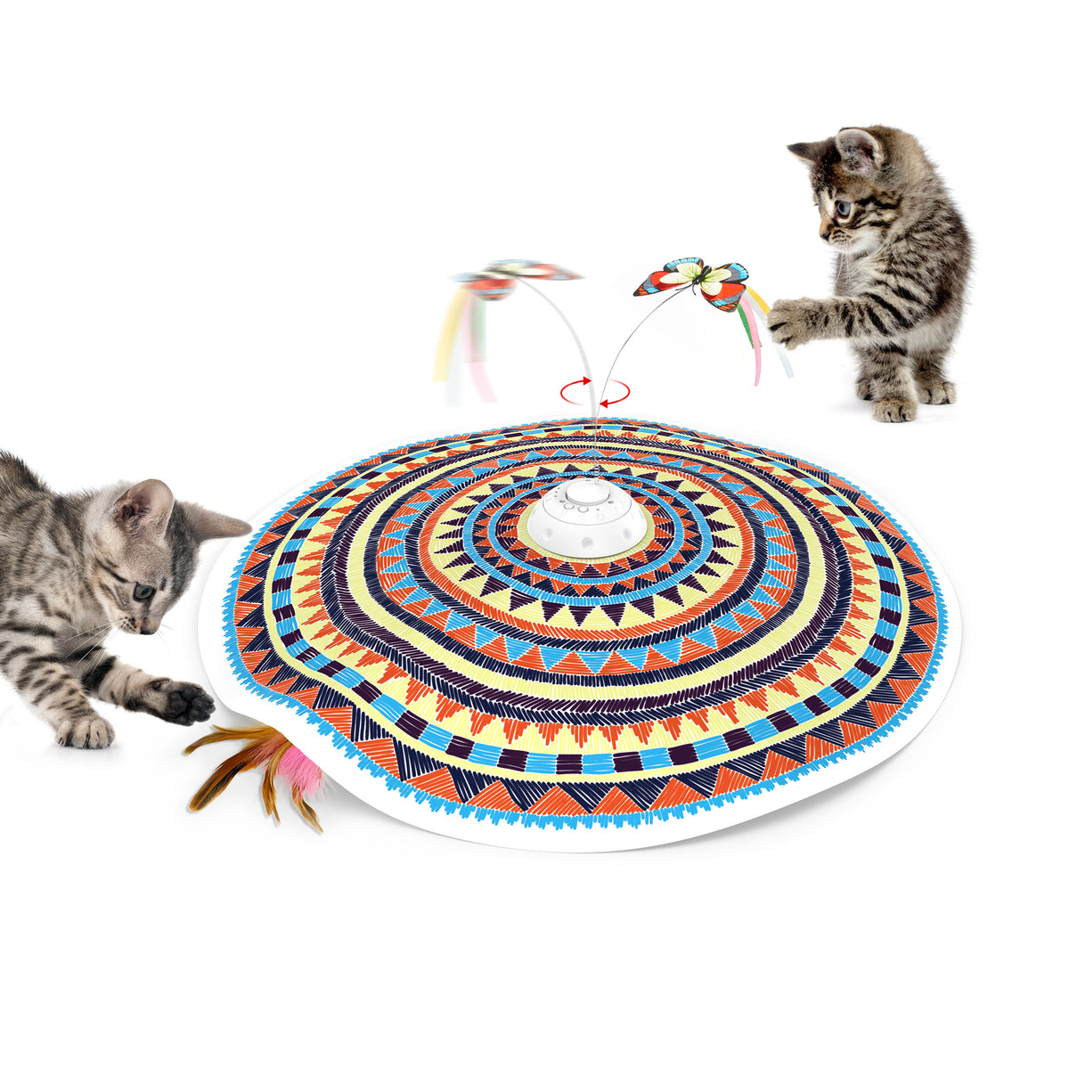 Whimsical Gardens: Interactive Cat Toys Among Flower Pots缩略图