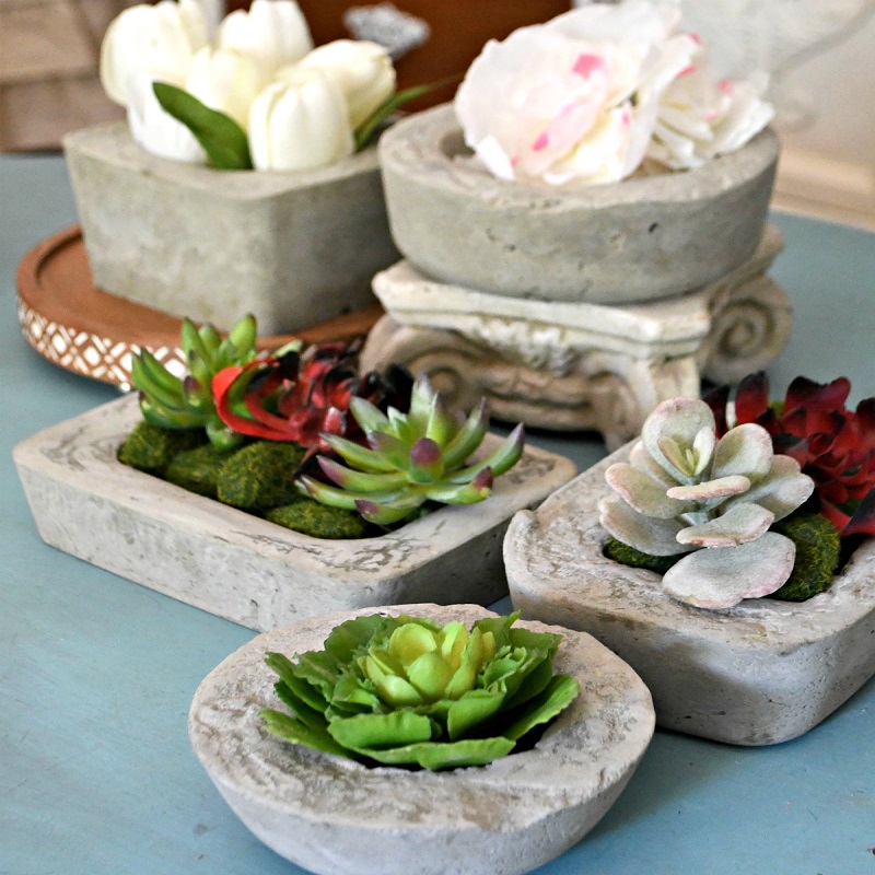 making cement flower pots