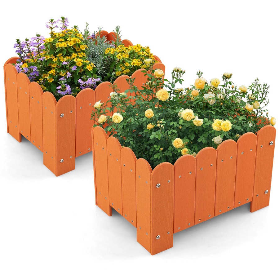 flower pots in flower beds