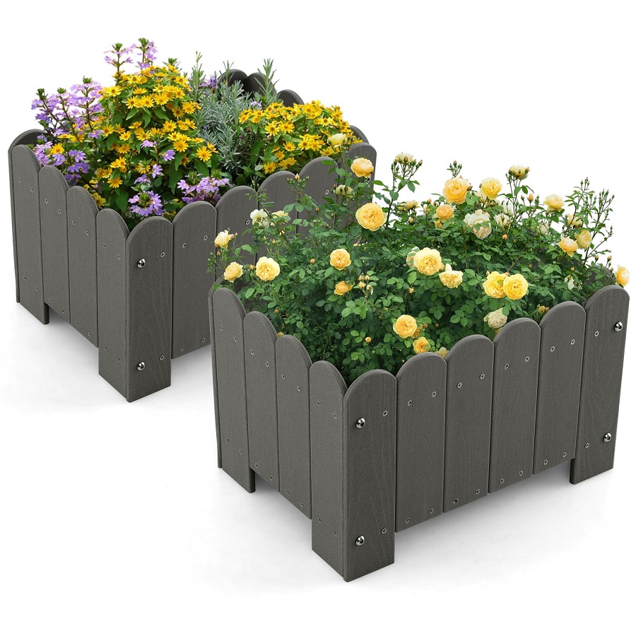 flower pots in flower beds