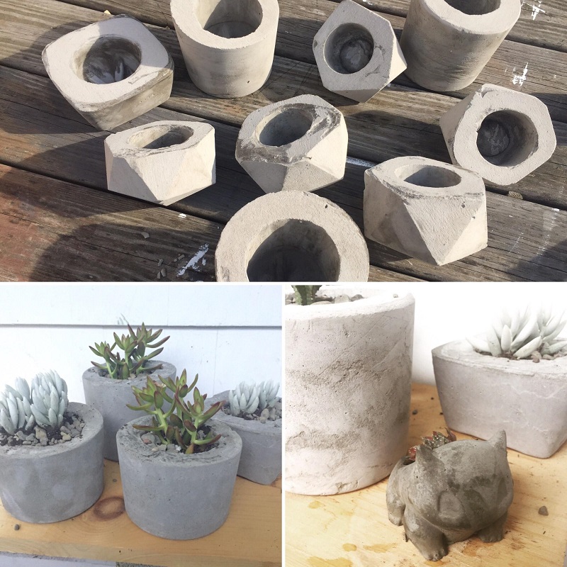 making cement flower pots