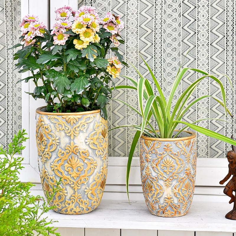 how to make cement flower pots