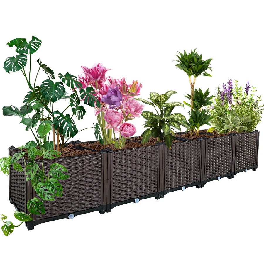 flower bed with pots ideas