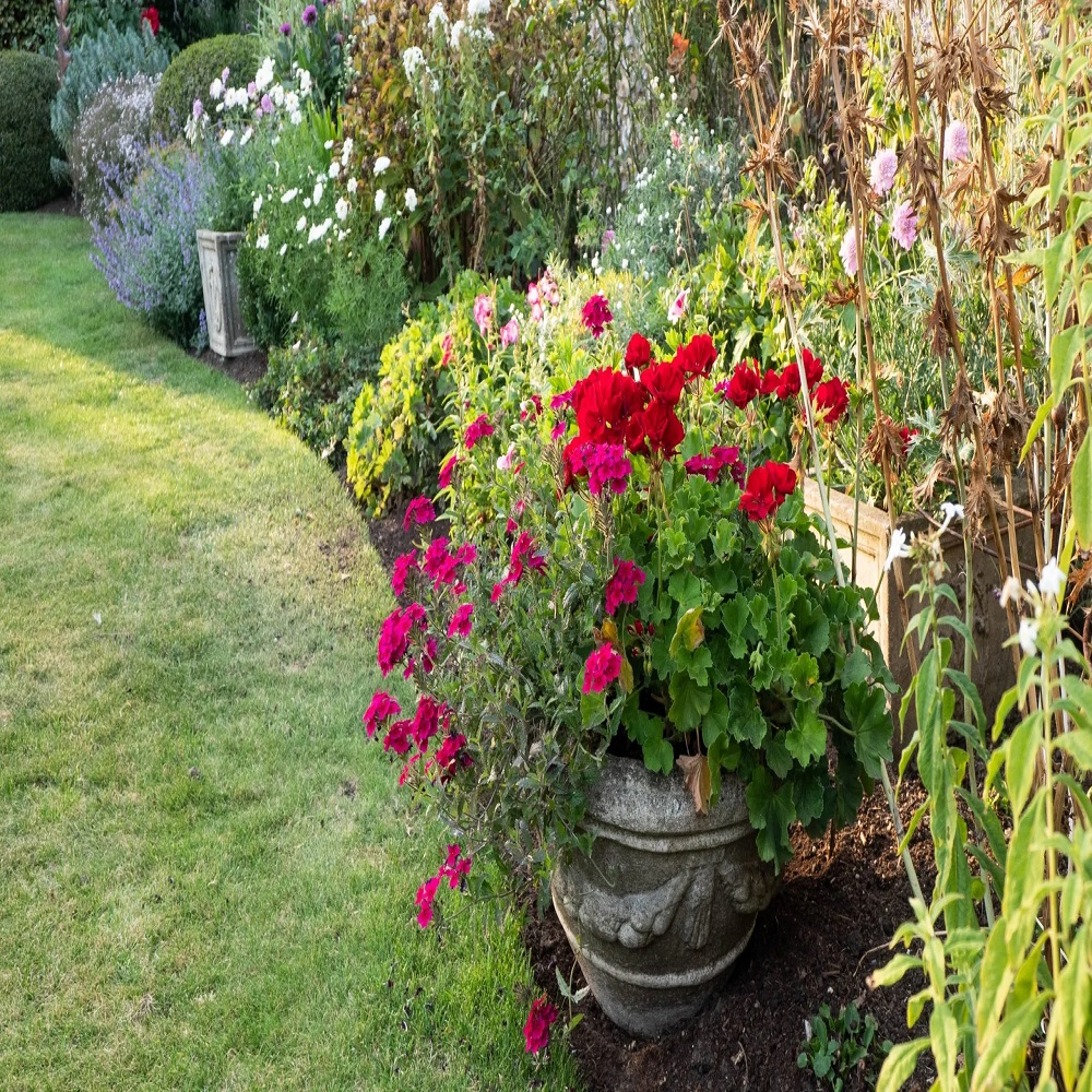 landscaping with flower pots