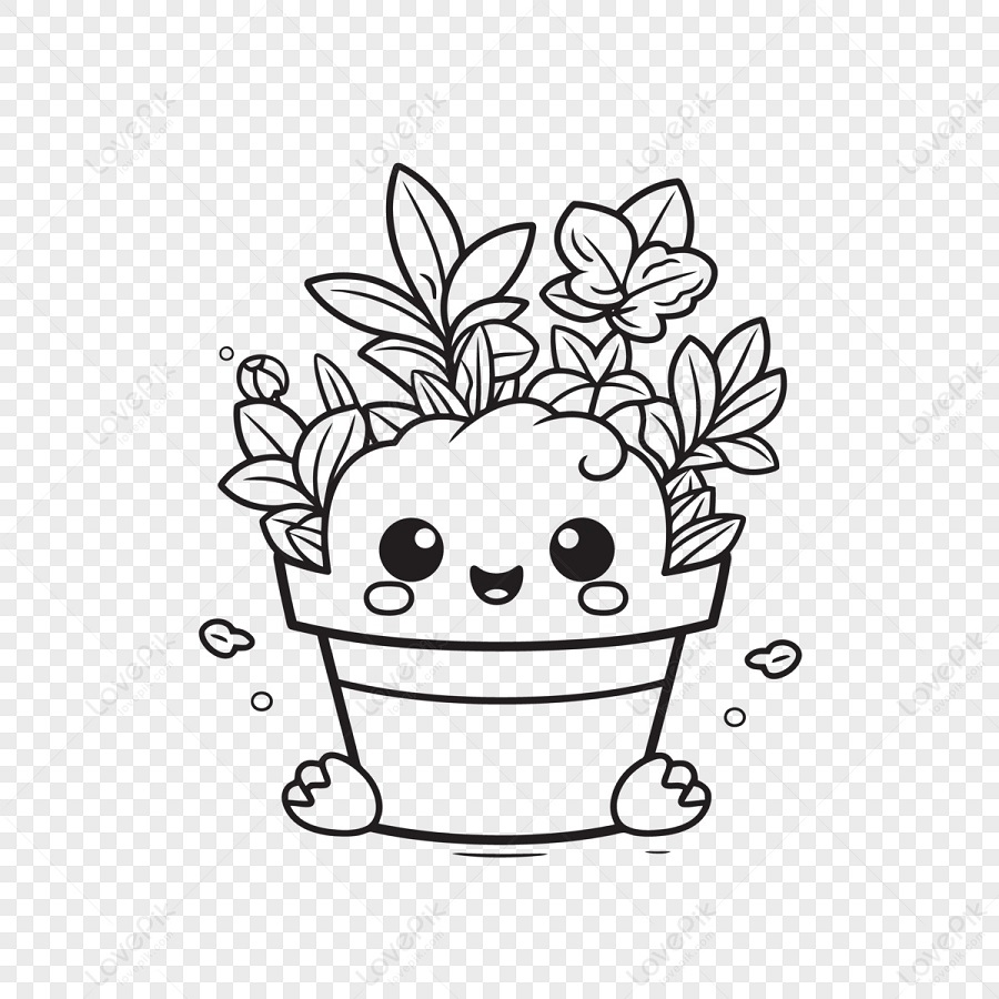 flower pots drawing