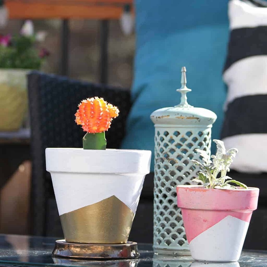 spray paint flower pots